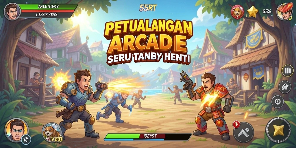 Tampilan gameplay menarik dari 55RT yang penuh aksi.