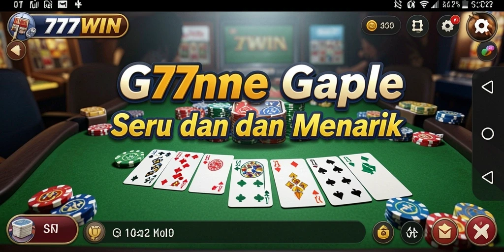Screenshot gameplay 777WIN yang menampilkan pertandingan Gaple yang mendebarkan.