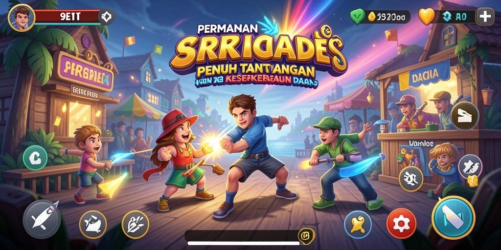 Screenshot menunjukkan aksi seru dalam permainan Arcade 9ET.