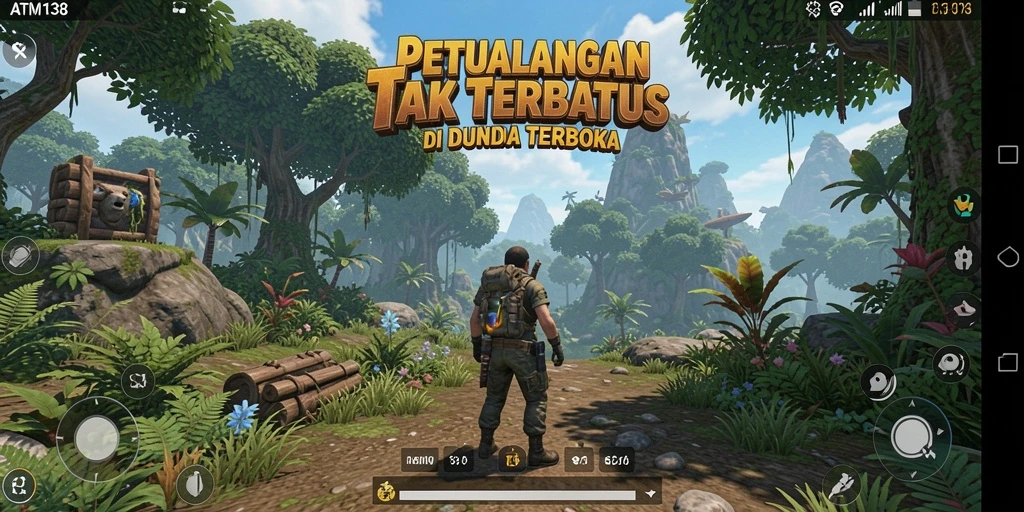 Tangkapan layar gameplay ATM138 menunjukkan dunia terbuka yang memukau dan luas.