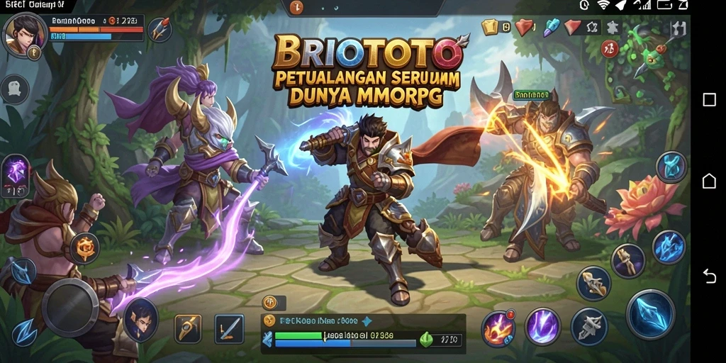 Screenshot BRIOTOTO menampilkan aksi seru dalam game MMORPG.
