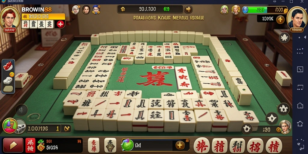 Tampilan gameplay seru di BROWIN88 yang menghadirkan Mahjong klasik.