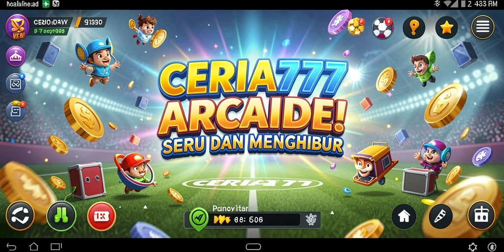 Screenshot CERIA777 menampilkan karakter sedang beraksi dalam level yang penuh warna.