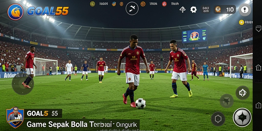 Tangkapan layar dari gameplay seru dalam GOAL55.