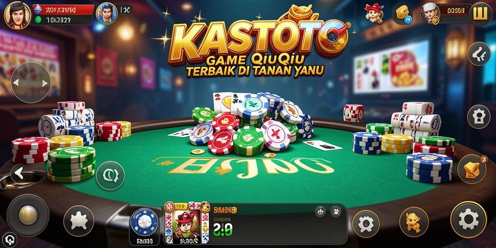 Screenshot utama KASTOTO menampilkan antarmuka gameplay QiuQiu.