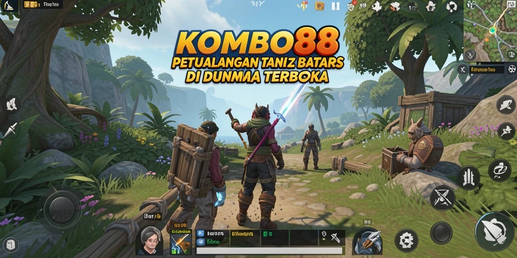 Tampilan dinamis gameplay KOMBO88 dalam dunia terbuka.