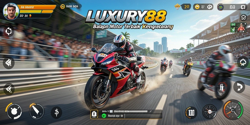 Tampilan grafis memukau dari balapan motor di LUXURY88.