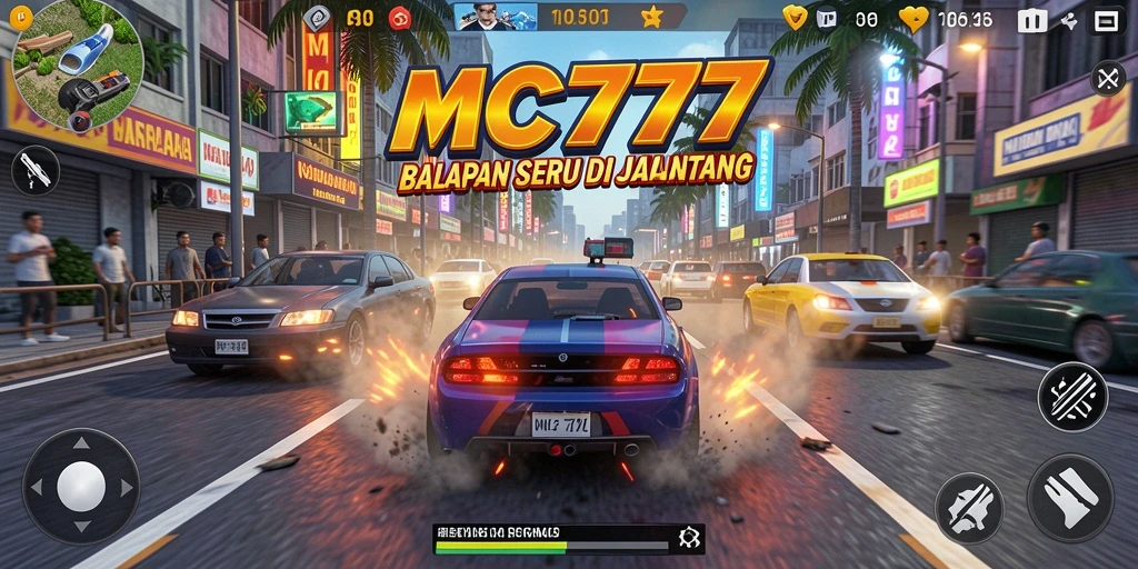 Gameplay seru MC777 dengan aksi balapan yang mendebarkan.