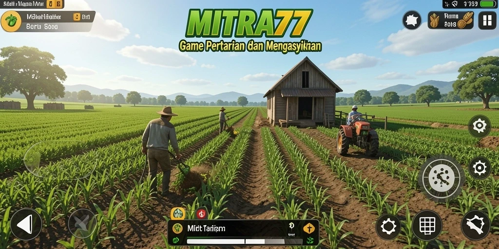 Gameplay seru di <strong>MITRA77</strong> saat bertani dan merawat hewan.