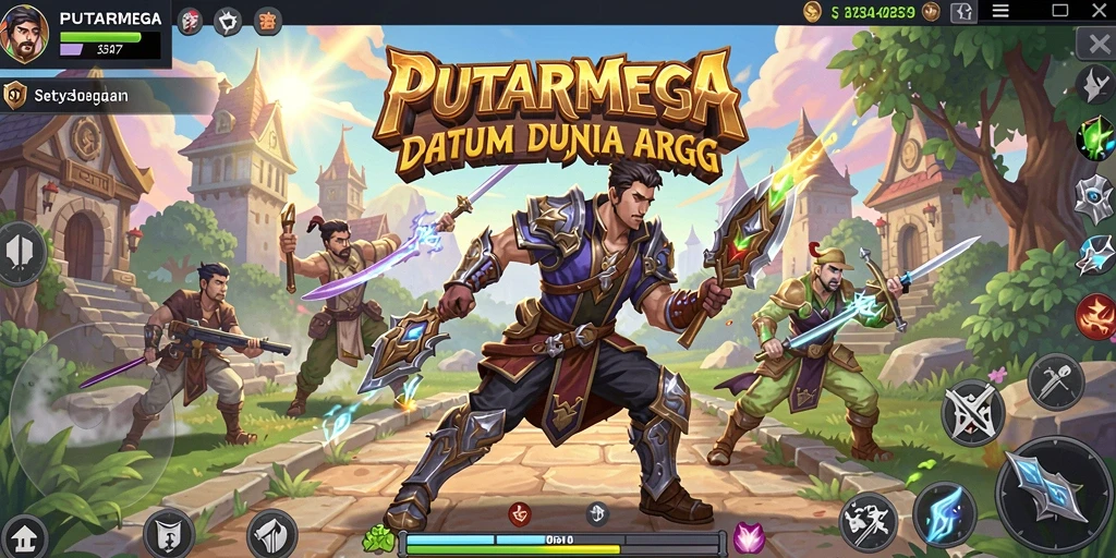 Screenshot gameplay PUTARMEGA menampilkan aksi seru dalam pertempuran ARPG.