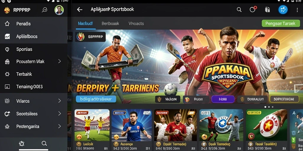 Screenshot tampilan aplikasi RPRPRP dengan fitur taruhan langsung.