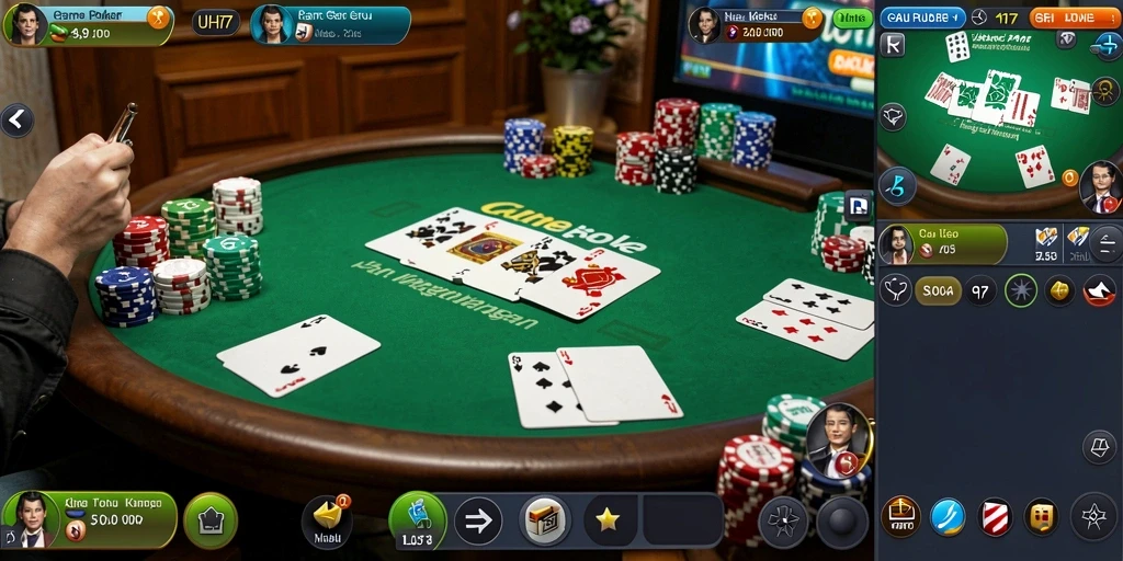 Tampilan screenshot UH77 menampilkan gameplay poker yang seru dan menarik.